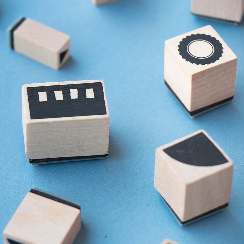 Activity with wooden stamps